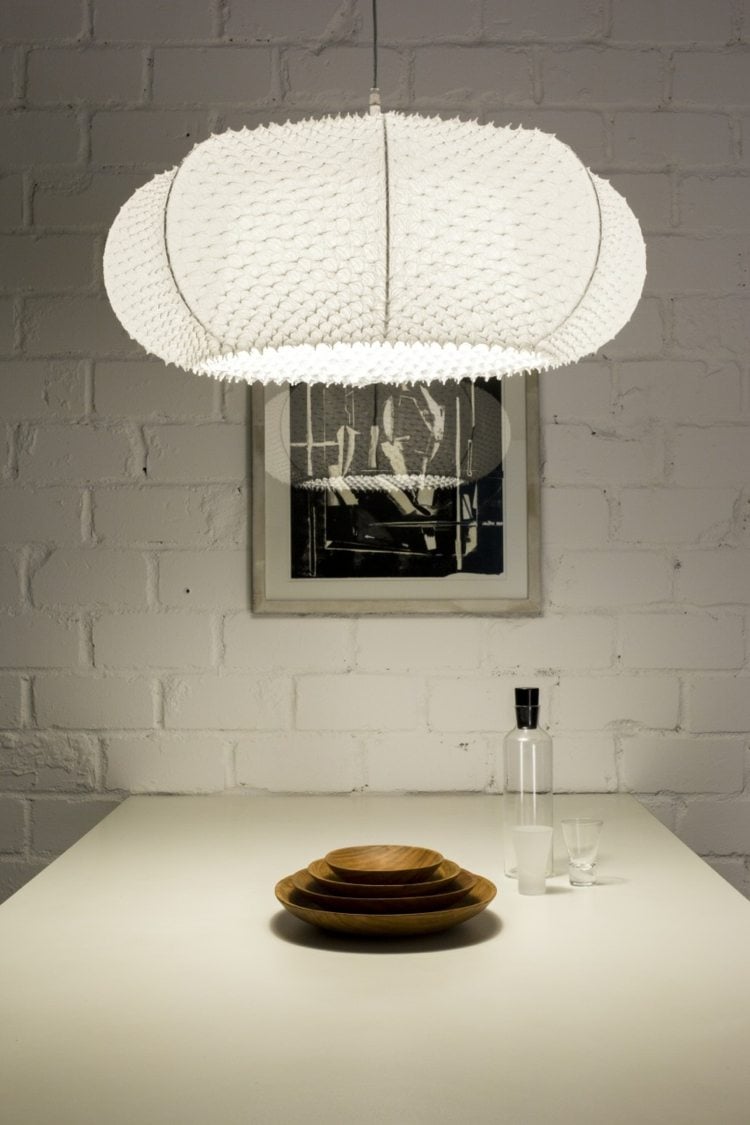 idee lampen esszimmer weiss lampenschirm hokkaido elegant