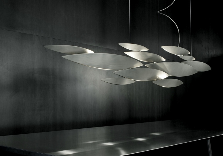 ideen esszimmerlampen i lucci argentati metall minimalistisch stahltisch