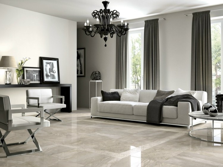 marmorboden-zu-hause-wohnzimmer-modern-stilvoll-grau-schwarz-kronleuchter