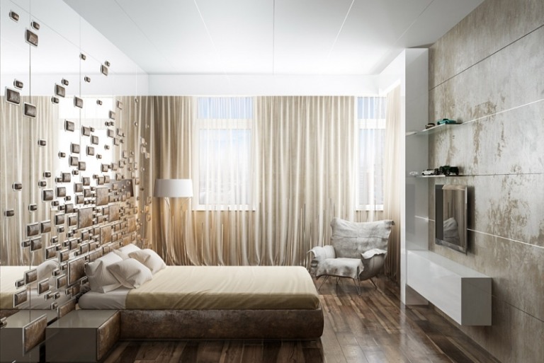 moderne-Wohnideen-Schlafzimmer-Wandgestaltung-Ideen-Paneele-Leder