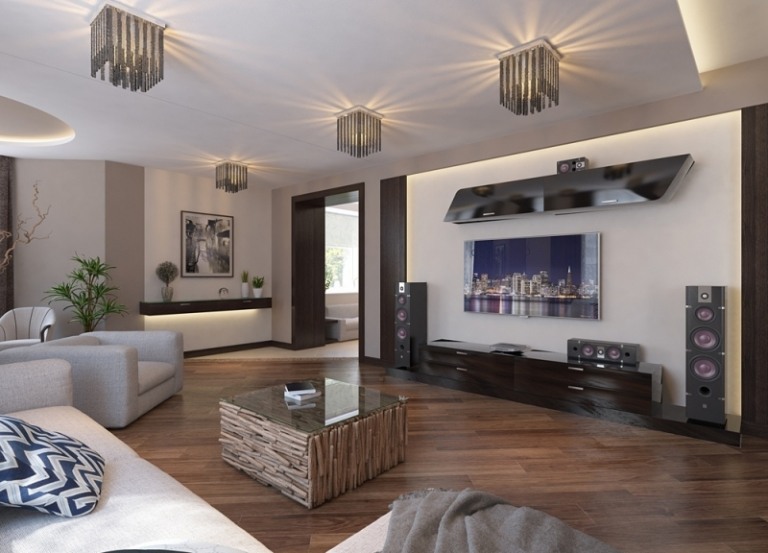 moderne Wohnideen Wohnzimmer-neutrale-Farben-Holz-Tisch