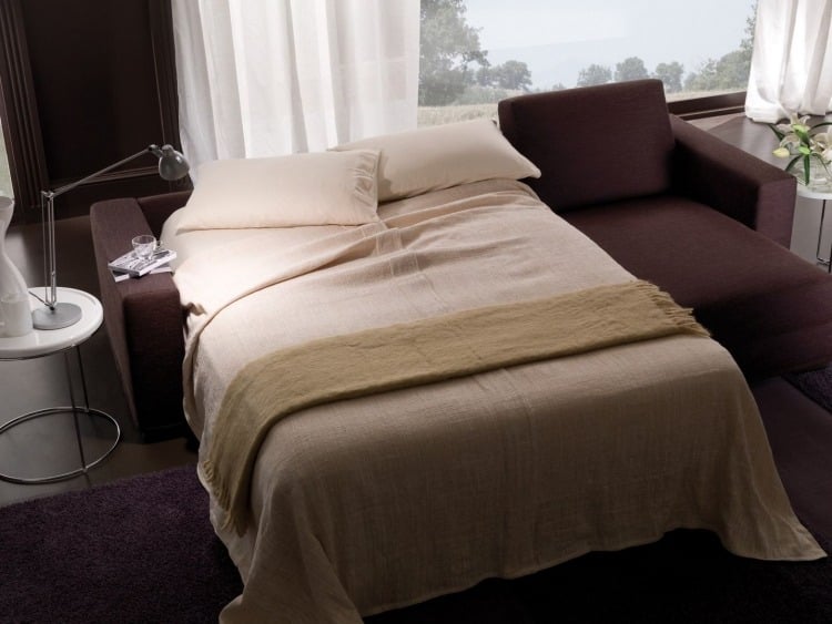 Schlafsofa mit Bettkasten -elko-bettfunktion-bordo-fenster-gaestebedd-doppelbett