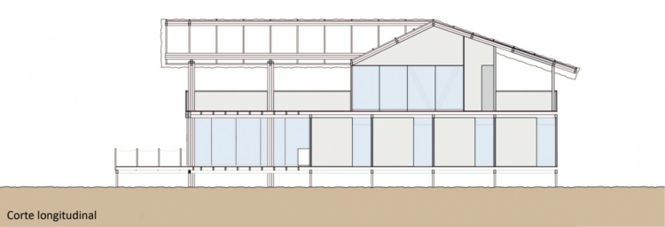 strandhaus seitenansicht plan architektur strandthema design peru