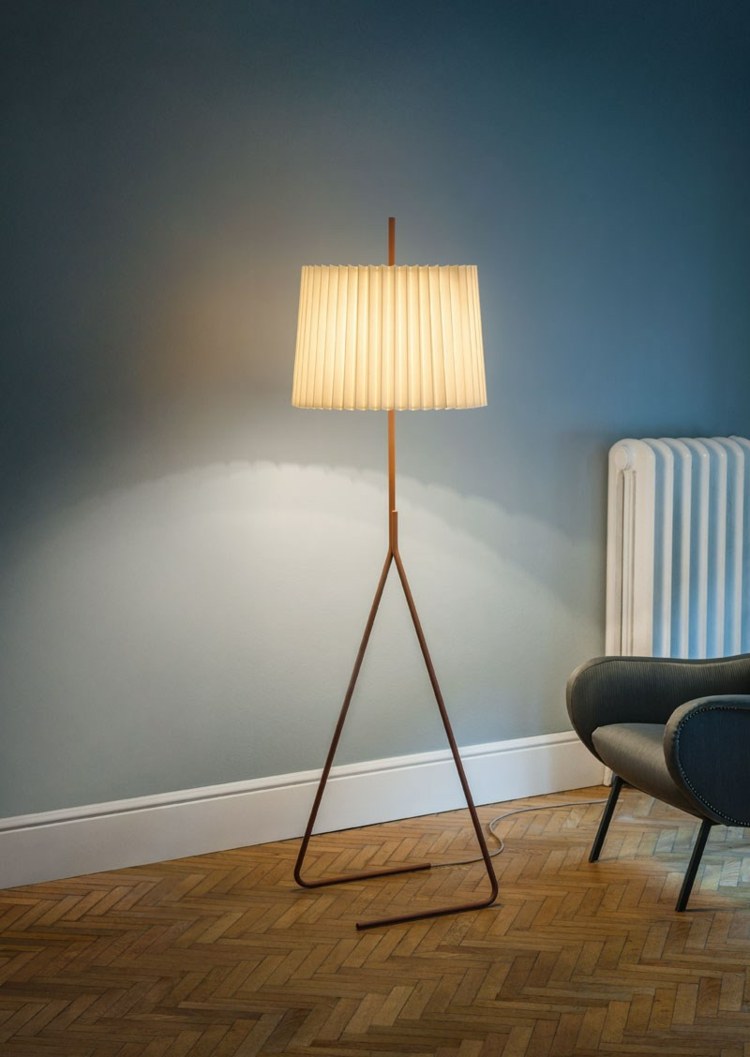 wohnzimmerlampe lampenschirm retro idee metall falten beleuchtung fliegenbein
