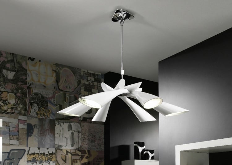 wohnzimmerlampen modern weiss trichter pop santiago decke minimalistisch