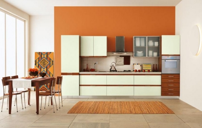 Beste-Farbe-Kueche-Orange-Wand-Magnolia-Fronten