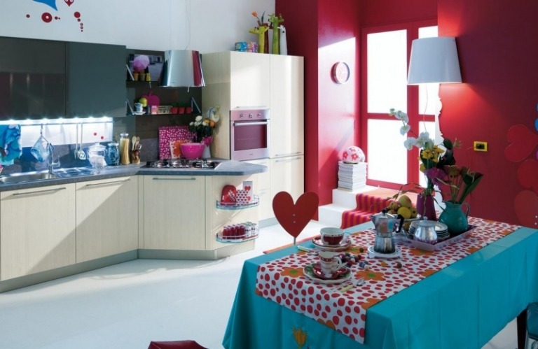 Beste Farbe für Küche Rosa-Gruen-kombinieren