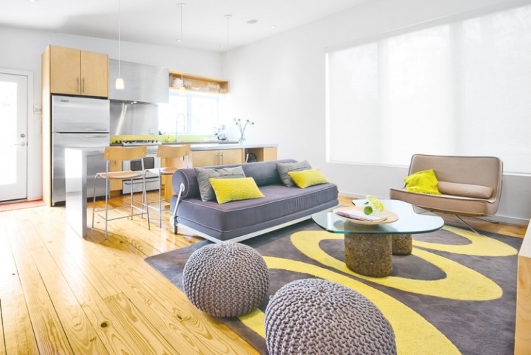 Einrichten-Grau-Gelb-Wohnzimmer-Wohnideen-Farbgestaltung