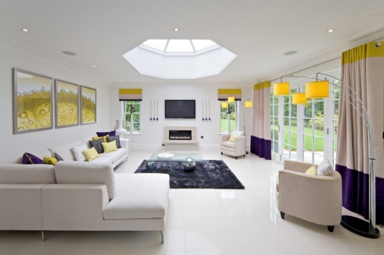Einrichten-Grau-Gelb-modern-Wohnzimmer-Farbgestaltung