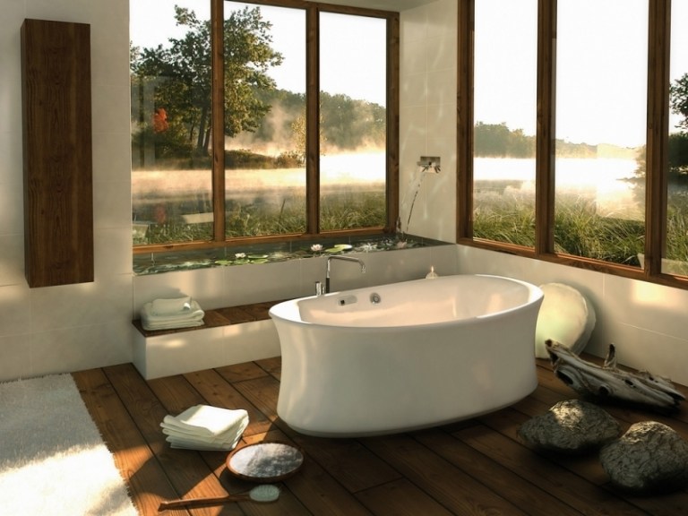 Holzboden-Badezimmer-massiv-Buche-Badewanne-Ideen