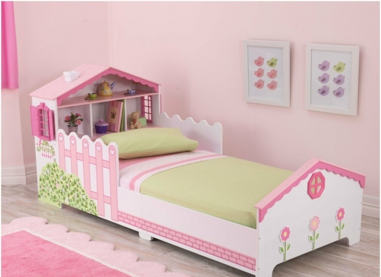 Kinderbett-Babyzimmer-Puppenhaus-Bett-Kopfteil