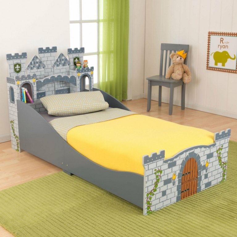 Kinderbett-Babyzimmer-Schloss-Bett-Kopfteil-Juniorbett