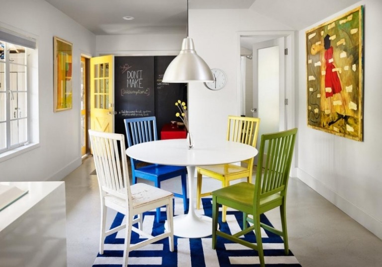 Windsor Stuhl eklektischer-Essplatz-gestalten-Farben-streichen