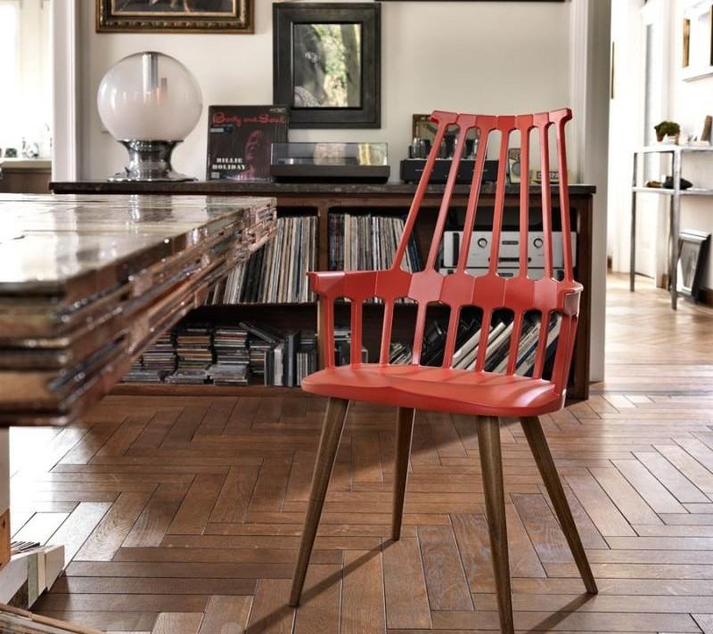 Windsor-Stuhl-modern-rot-Farbe-Design-Wohnzimmer