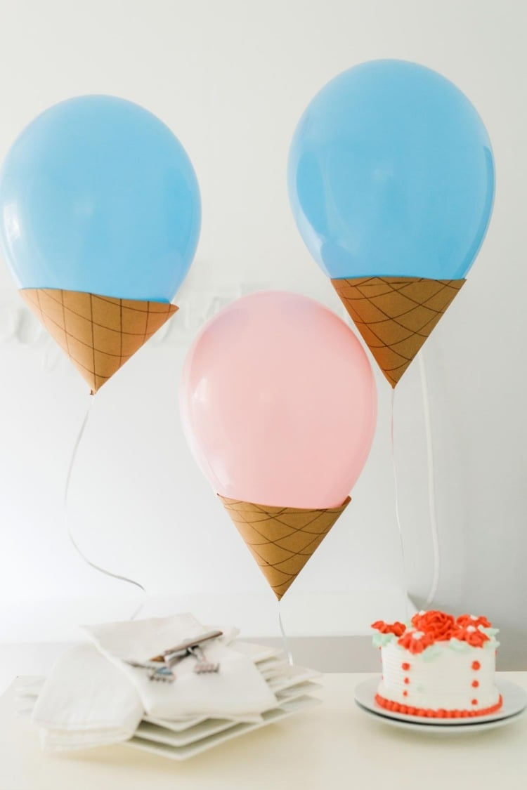 bastelideen-sommer-kleinkinder-party-luftballons-eisbecher