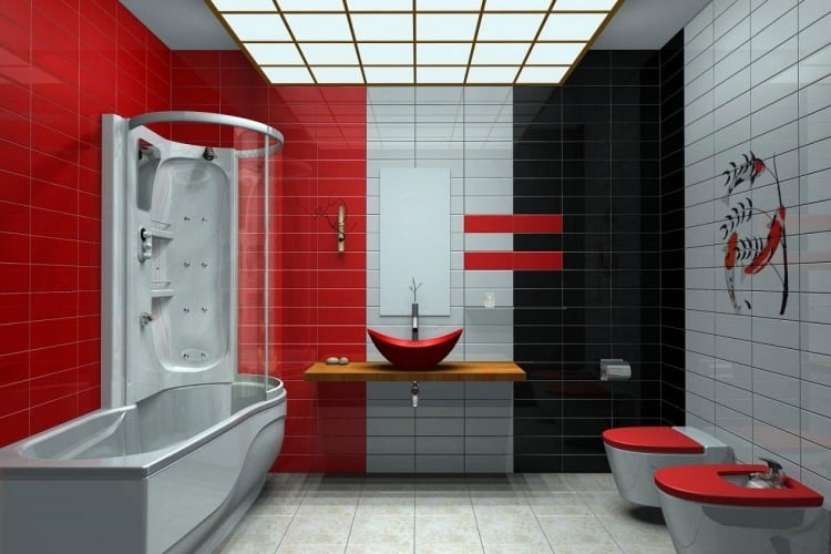 beste-farbe-badezimmer-farbe-akzente-rot-grau-schwarz