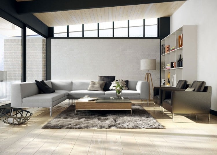 couchtische-massivholz-wohnzimmer-grau-weiss-schwarz-fensterwand-dielenboden-sessel-leder-couch