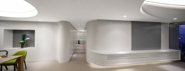 decken design beleuchtung korridor schlafzimmer bad lowboard organisch