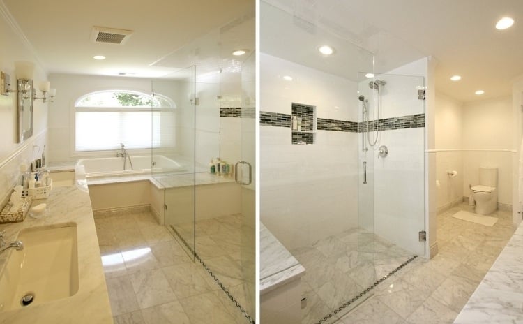 ebenerdige-dusche-marmor-weiss-hellgrau-badezimmer-verglasung-duschkabine