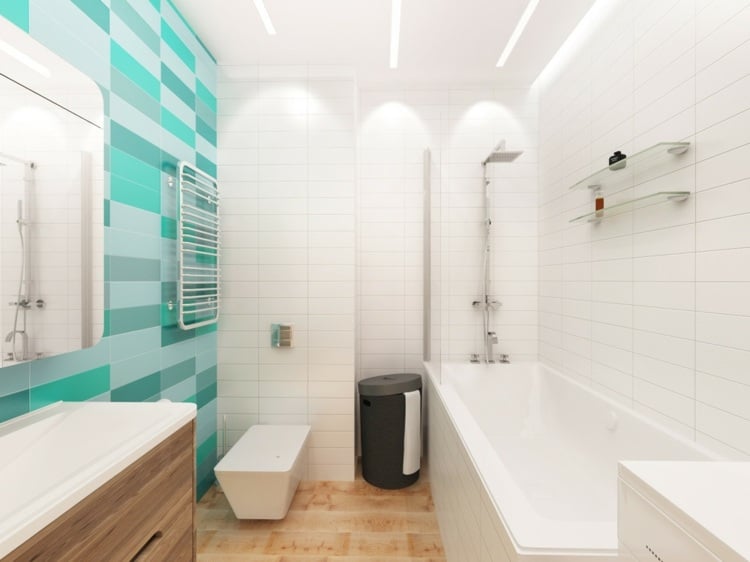 einrichtung loft weiss blaugruen design modern badezimmer wanne