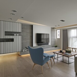 einrichtung minimalistisch asiatischem design moebel wohnwand grau regal