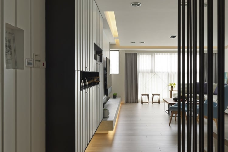einrichtung mit minimalistisch asiatischem design metall trennwand wohnzimmer