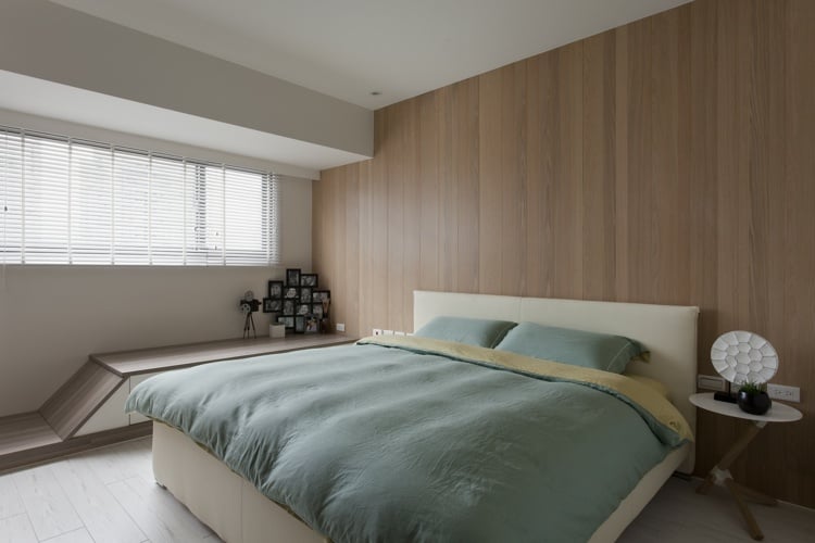 einrichtung mit minimalistisch asiatischem design wand holzverkleidung schlafzimmer