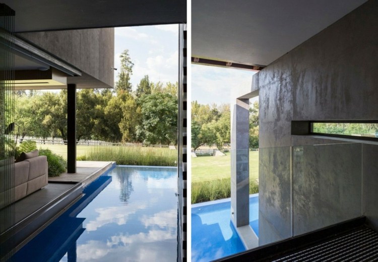 haus aus natuerlichen materialien natur look design beton modern poolbereich