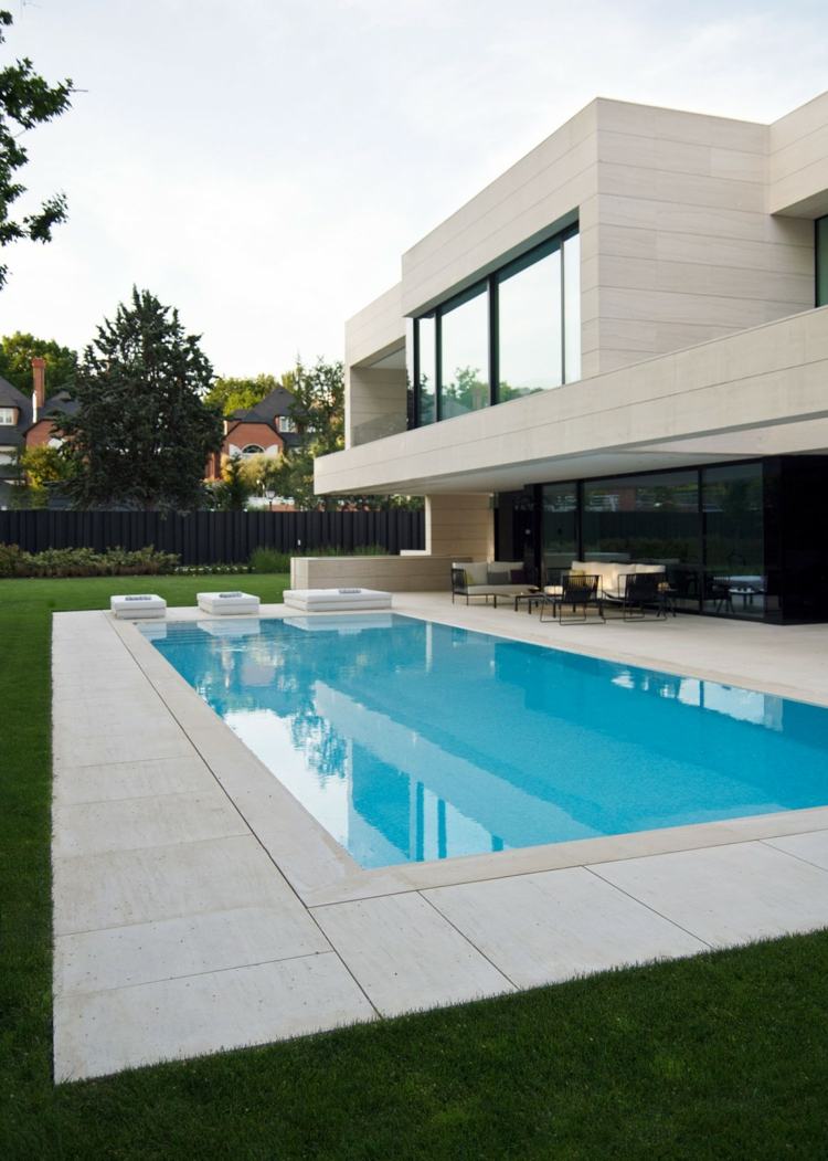 haus moderner wendeltreppe pool garten terrasse
