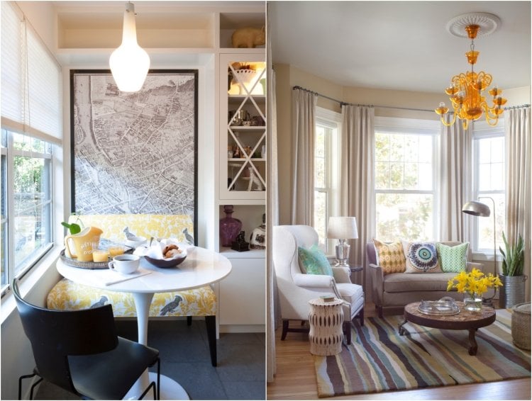 kleine-sofas-essbereich-kueche-wohnzimmer-gelb-grau