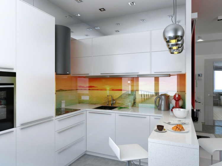 küchen wandpaneele bild sonnenuntergang glas folie idee farben