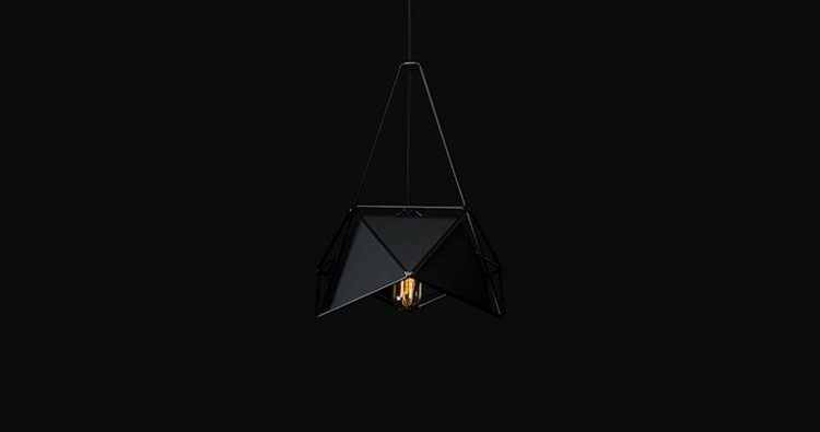 lampe geometrischem design gluehbirne elegant stil beleuchtung