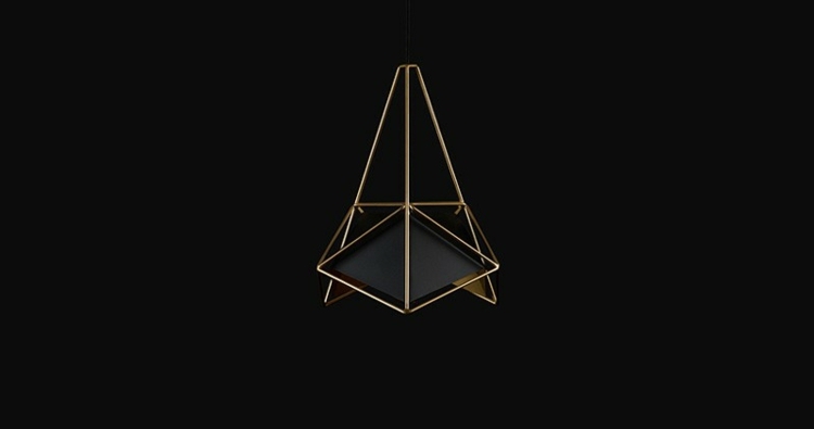 lampe geometrischem design metall gestell gold farbe