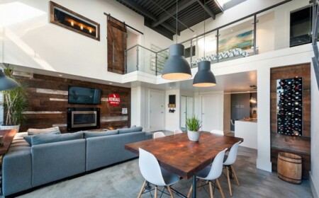 loft interieur scheunen holz beleuchtung industriell weinregal