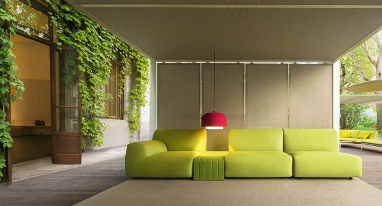 loungemoebel outdoor taiki gruen textil lampe terrasse ueberdachung efeu
