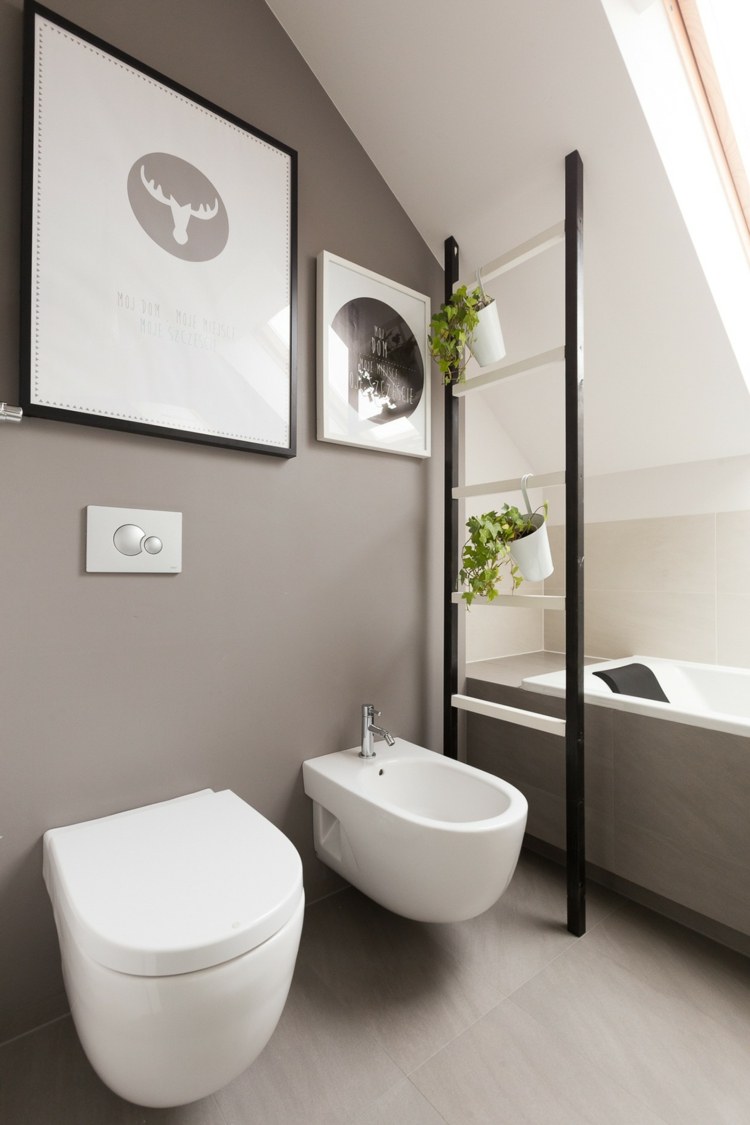 monochrome luxus wohnung bad toilette bidet grau wand