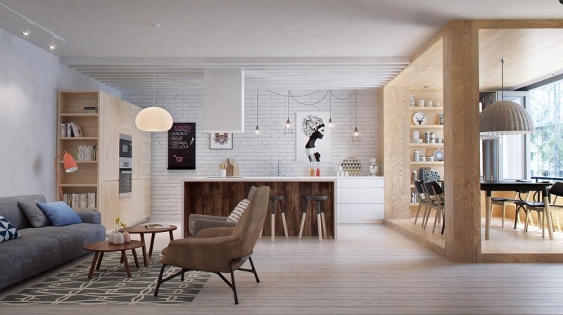 Offene Küche mit Wohnzimmer - Pro, Contra und 50 Ideen