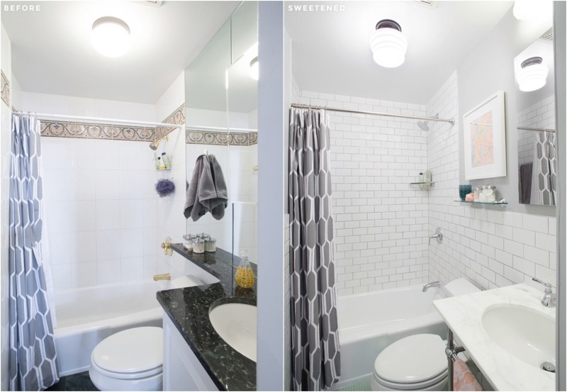 renovieren-ideen-bad-hellgraue-wandfarbe-badewanne-duschvorhang-marmor-waschbecken