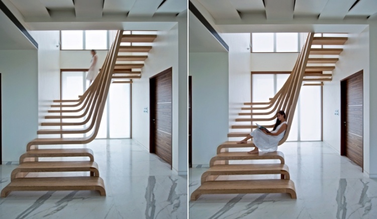 schwebende-treppen-holz-gewoolbt-rippen-modern-marmorboden-design