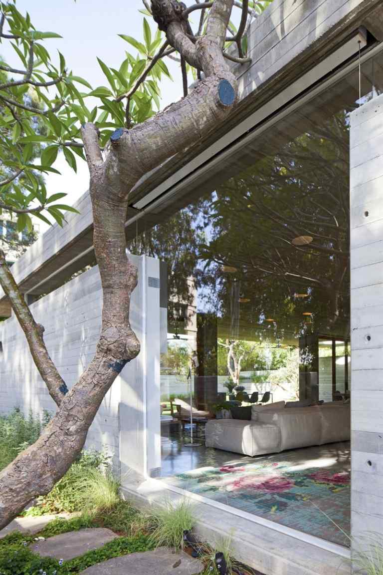 Sichtbeton innen -glaswand-eukalyptus-couch-haus-garten-architektenhaus-modern-design