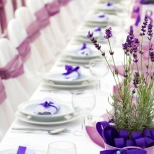 Tischdeko mit Lavendel