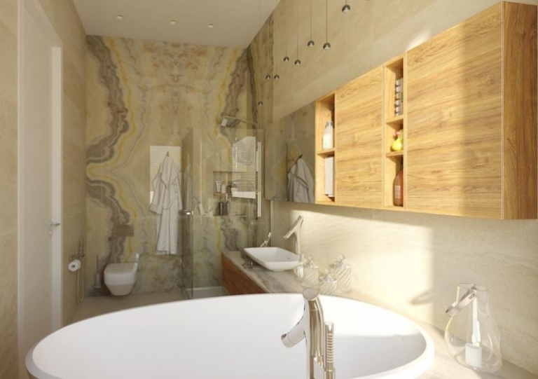 Moderne Wandgestaltung im Bad - 30 Ideen und Beispiele