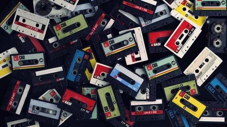 90er Jahre Party -musik-kassetten-trend