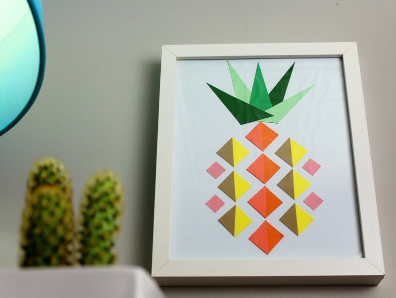 Basteln-Erwachsene-Deko-Papier-Ananas-Farbmuster