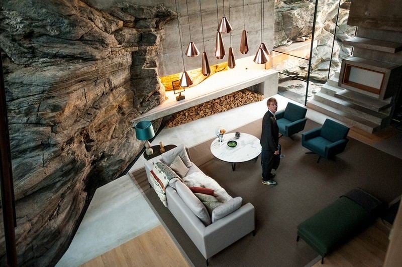 Einrichtungsideen-minimalistisch-Wohnstil-Haus-Berg-modern
