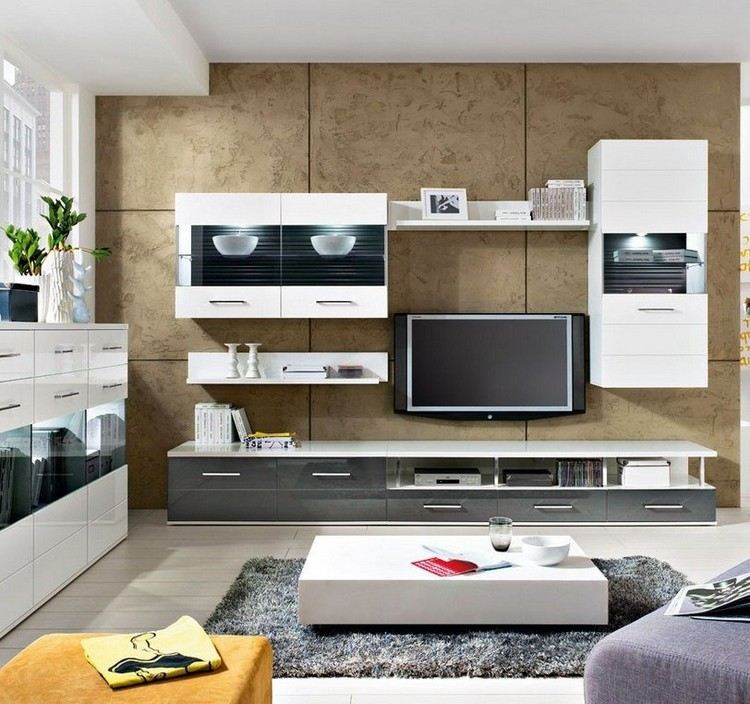 Fernseher-Wand-montieren-Wohnzimmer-dekorative-wandpaneele-wohnwand