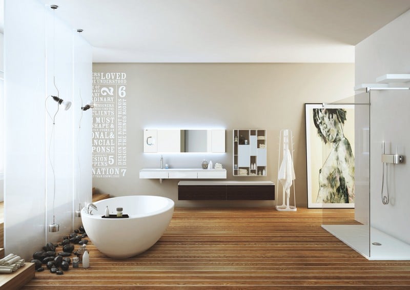 Freistehende-Badewanne-moderne-Baeder-einrichten-Holzfliesen