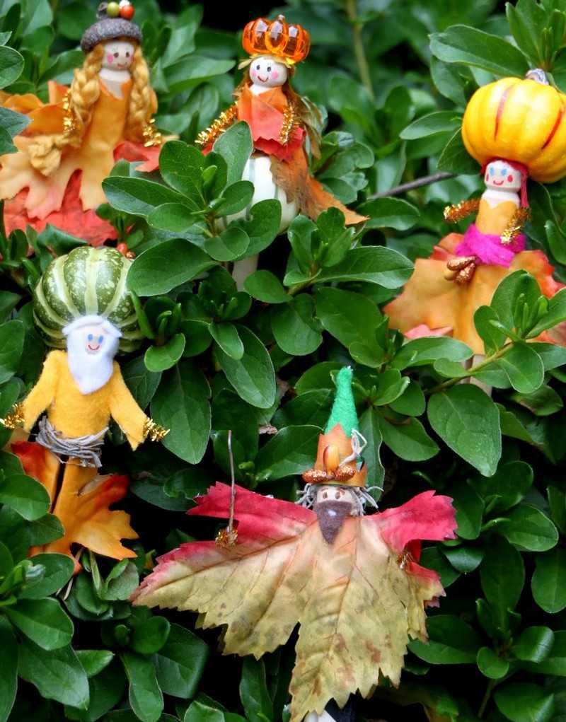 Herbstdeko-Naturmaterialien-basteln-mit-Kindern-Herbstblaetter-Feen
