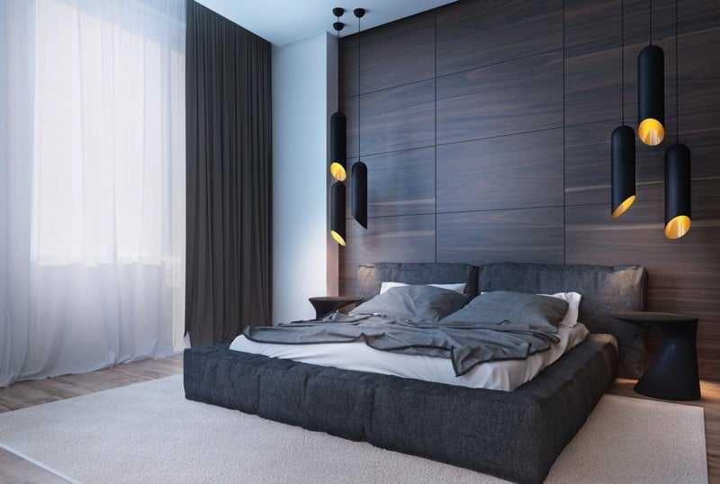 Inneneinrichtung-Ideen-Holz-Paneele-modern-Schlafzimmer-Wand