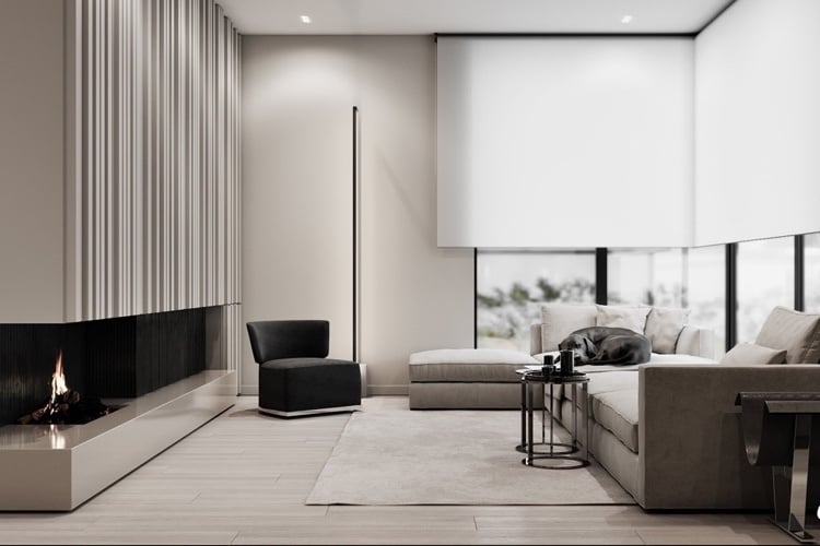 Wandfarbe Grau-Beige heißt Greige im Wohnzimmer modern gestalten